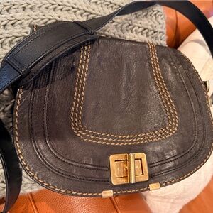 Brown Leather Chloe Marcy Crossbody Bag